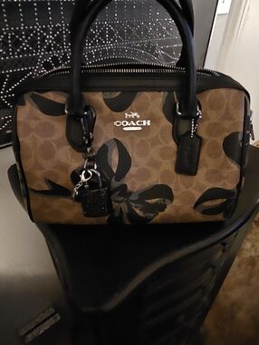 Coach Signature- Brown and Black Bows- Rowan Bag